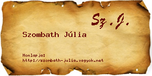 Szombath Júlia névjegykártya