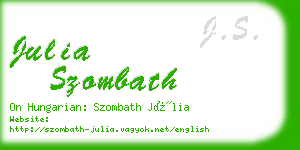 julia szombath business card